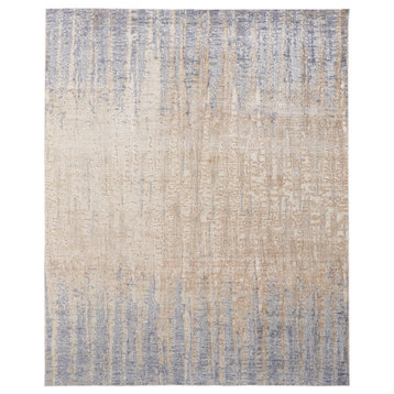 Weave & Wander Corben Abstract Brushstroke Rug, Blue/Beige, 9'8"x12'8"