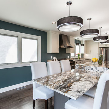 Fairfield - White Kitchen - Grey Island