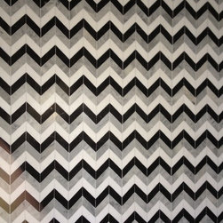 Custom Chevron Pattern Marble Mosaic from Royal Stone & Tile - Mosaic Tile