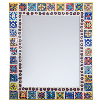 Fiesta Flora Classic Mosaic Mirror, 16" X 20"