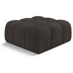 Meridian Furniture - Ames Boucle Fabric Modular Chair, Brown, Ottoman - Introduce a touch of modern sophistication to your living area with the exquisite Ames Boucle Fabric Ottoman. With plush brown boucle fabric and unique design, it will elevate the visual appeal of your living space. This elegant and captivating ottoman can be mixed and matched with other pieces from the collection to create an endless array of stunning looks. So, get ready to transform your living area into an inviting and stylish haven with the Ames Boucle Fabric Ottoman.