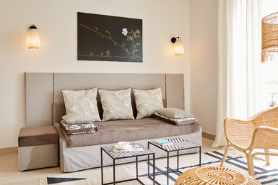 Idée de décoration pour un salon marin.