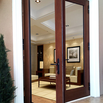 Woodgrain Terrace Doors Available Up To 10 Feet Tall