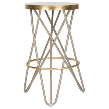 Willow Gold Leaf Counter Stool, Beige/Gold, Set of 2