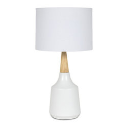 Ceramic And Timber Table Lamp - Bordslampor