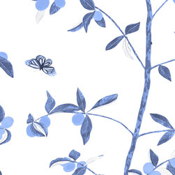 Jenny kumquat in delft blue - Wallpaper