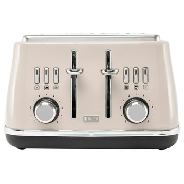 Cotswold 4-Slice, Wide Slot Toaster with Removable Crumb Tray Putty
