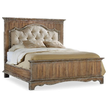 Hooker Furniture Chatelet Upholstered King Panel Bed in Caramel Froth