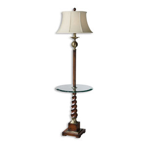 wooden barley twist floor lamp