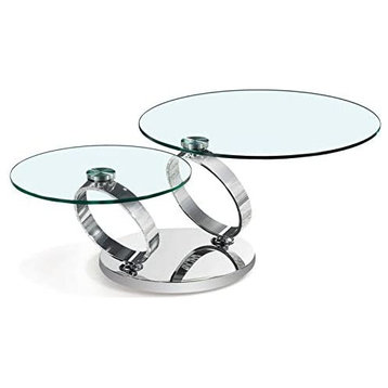 Motion Glass Top Coffee Table With Chrome Base