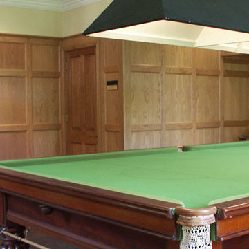 Traditional Family Games Room With Oak Panelling