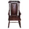 Handmade Nobility Tornillo and leather rocking chair - Peru