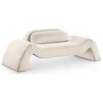 Meridian Furniture - Austin Upholstered Loveseat, Beige, Microsuede Corduroy, Loveseat - Dare to be different with the Austin beige corduroy loveseat. Its avant-garde design and luxurious corduroy upholstery offer a truly unexpected seating experience. The loveseat is a modern marvel that redefines comfort and style with its innovative design to create a truly unforgettable piece.