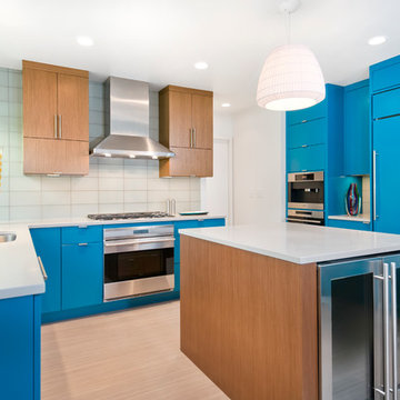 Mid-Century Modern Kitchen with Greenfield Cabinetry