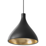 Pablo Designs - Pablo Designs Swell Single Pendant Medium, Black - Elegant with undulating contours, Swell Single is an LED pendant designed to seamlessly blend the line between indoor and outdoor lighting. Swell single can be suspended individually or as a chandelier grouping to perfectly complement residential, commercial, lounge and hospitality settings alike.
