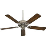 Quorum - Quorum 43525-65 Estate - 52" Ceiling Fan - Amps: .58/.39/.21 Limited Lifetime Warranty  No. of Rods: 2  Rod Length(s): 6.00Estate 52" Ceiling Fan Satin Nickel Satin Nickel/Walnut Blade *UL Approved: YES *Energy Star Qualified: n/a  *ADA Certified: n/a  *Number of Lights:   *Bulb Included:No *Bulb Type:No *Finish Type:Satin Nickel