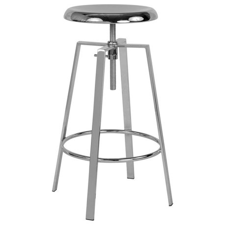 Flash Furniture Toledo Metal Adjustable Bar Stool in Chrome