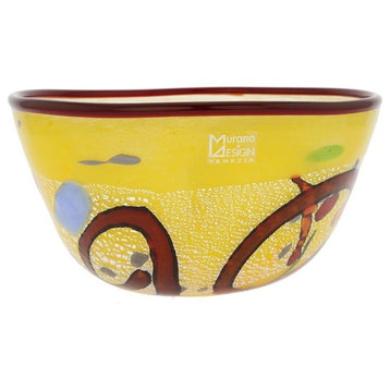 GlassOfVenice Murano Glass Modern Art Bowl - Yellow