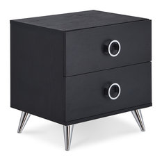 Besting Black Nightstands And Bedside Tables For 2018 Houzz Acme Furniture Elms Nightstand Black Nightstands And Bedside Tables