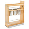 Wood Base Cabinet Utility Pull Out Organizer With Soft Close, 8.75"