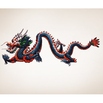 Graphic Vinyl Wall Decal Sticker Chinese Dragon, 31"x82", Regular Direction