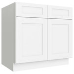 Luxodfurniture.com - Classic White Double Door 36'' Base Cabinet - Base cabinet with 2 doors, 1 drawer, and 1 shelf.