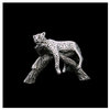 Silver Sculpture Leopard Resting on Branch A506