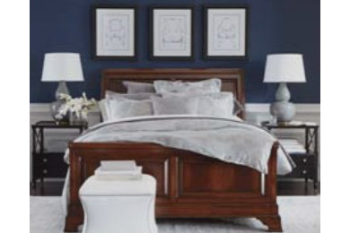 Inspiration for a transitional master carpeted bedroom remodel in New York