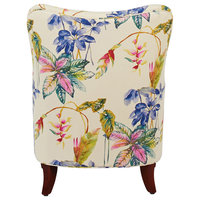 Paradise Upholstered Armchair, Tropical Floral Beige Polyester