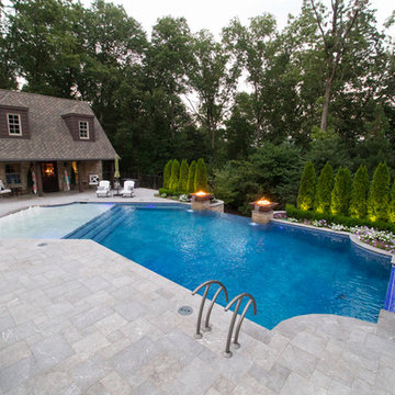 fire & water w/ infinity edge custom gunite pool