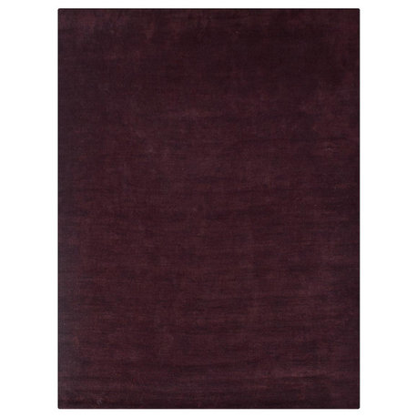 Hand Knotted Loom Silk Mix Area Rug Solid Brown, [Rectangle] 9'x12'