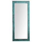 Whoselamp - 62.99 in.H x 27.56 in.W Contemporary Light Blue Framed Floor Mirror - This Contemporary Light Blue Framed Floor Mirror is an elegant addition to any home decor. Measuring 62.99 inches in height and 27.56 inches in width, it is designed in a sleek rectangle shape, providing a full-length view. The mirror itself is made from high quality stainless steel, providing a clear and accurate reflection. The frame is finished in a stylish light blue color, adding a touch of modern sophistication. This floor mirror is not just a functional piece, but also a decorative element that can enhance the aesthetic of any room. Whether placed in your bedroom, living room, or hallway, it will certainly add a contemporary and chic touch to your space.