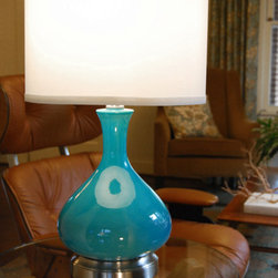 US Made Cordless Table Lamps - Barlett Turquoise - Table Lamps