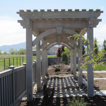 Timber Frame Trellis Garden Arbor Installed For Garden