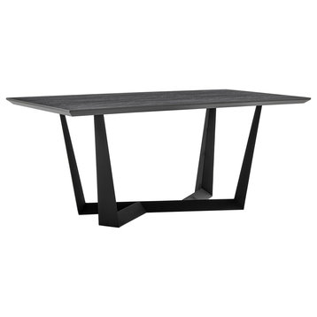Radford Dark Gray Rectangular Dining Table With Black Finish