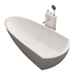 ADM Bathroom Design - ADM Curved Freestanding Bathtub, Glossy White, 70.9" - Bathtubs