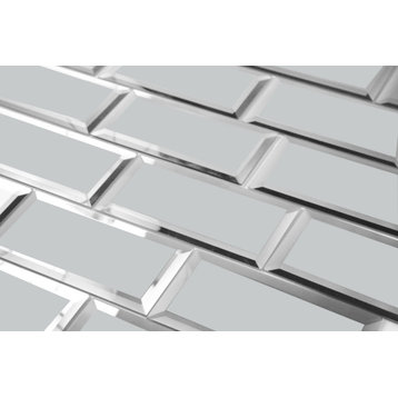 Miseno MT-WHSREM0306-SI Reflections - 3" x 6" Rectangle Wall Tile - Silver