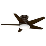 Casablanca Fan Company - Casablanca 44" Isotope Ceiling Fan With Light Kit & Wall Control, Brushed Cocoa - With a low-profile design and swept-wing blade configuration, the Isotope evokes a mid-century modern style that's ideal for installation in interiors with lower ceilings. This contemporary ceiling fan boasts superior air circulation driven by a reversible, four-speed Direct Drive motor for unparalleled power, silent performance, and reliability over decades of daily use. The sleek Isotope fan includes a convenient wall control that allows you to change fan speeds and adjust the energy-efficient LED lights with ease.