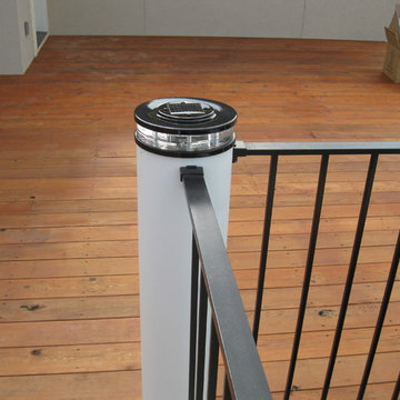 Kitchen - Custom Deck lighting using low voltage lighted post caps.