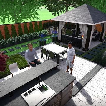 Etobicoke Backyard with Outdoor Kitchen
