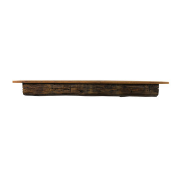 Reclaimed Pine Floating Mantel Shelf, 6.25"x6.75"x60", Chunky, Antique, 1800's