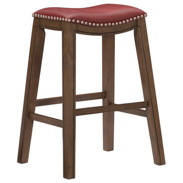 Yannis 29" Height Saddle Stool, Red