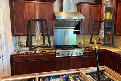 Large elegant kitchen photo in Seattle