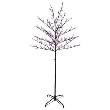 6' Pre-Lit Sakura Cherry Blossom Flower Artificial Tree - Pink LED Lights