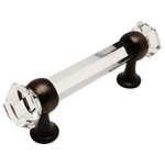 Cosmas - Cosmas 6393ORB-C Oil Rubbed Bronze With Clear Glass Cabinet Cup Pull, Single - High Quality Oil Rubbed Bronze Finish -- Glass: Clear