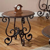 Bowery Hill Metal/Hardwood Solids Cherry End Table in Cherry