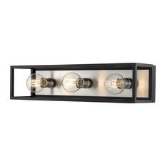 Z-LITE 480-3V-MB-BN 3 Light Vanity, Matte Black + Brushed Nickel