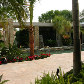 Tropical Mediterranean Landscape around the pool and Spa