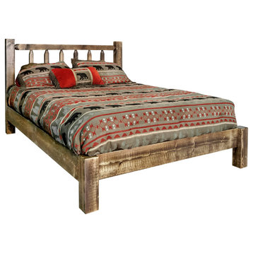 Homestead Collection Full Platform Bed, Stain/Clear Lacquer Finish