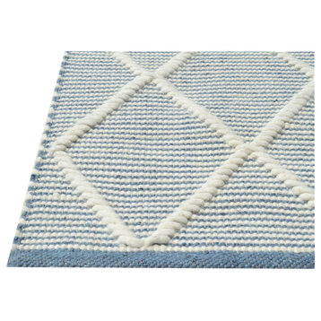 Dynamic Rugs Maeve 2x7.6 Wool & Cotton Area Rug 2728-159 Ivory/Slate/Blue